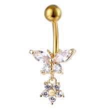 1 pièce Anneau de nombril en acier inoxydable 316 avec strass, bijou de piercing de bouton de ventre personnalisé
