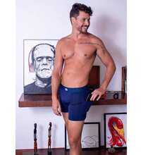 Men's Boxer Briefs With Side Pockets. Does Not Roll Up On The Legs And Is Highly Durable. - Azul Marino - Ver 4