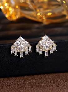 1 par de Pendientes elegantes y de lujo para mujeres, adecuados como regalo para damas en ocasiones especiales