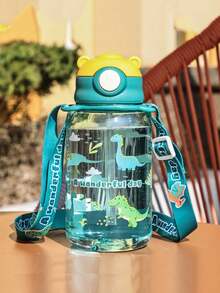 1pc650ml Dinosaur Cartoon Children's Water Cup, Portable Backpack Straw Cup For Boys And Girls Going To School, Student Return Water Cup, Suitable For Students To Use When Returning To School