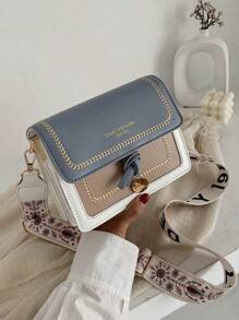 Fashionable Bags For Women Versatile New Crossbody Bag Casual Contrast Color Small Square Bag Wide Shoulder Strap