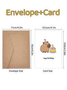 1 tấm thiệp sinh nhật Capybara, giấy chất lượng cao có phong bì – Thiệp chúc mừng chơi chữ vui nhộn dành cho người yêu động vật – Thiệp sinh nhật dễ thương dành cho anh ấy, cô ấy, gia đình hoặc bạn bè - Nhiều màu - Xem 4
