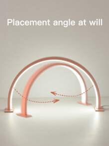 1PC 14-Inch/20-Inch Acrylic Nail Lighting Lamp, Semi-Circular Nail And Beauty Lighting Desk Lamp, LED Lighting Desk Lamp, USB-Powered, Suitable For Commercial Nail Lighting, Beauty Lighting Lamps, White/Pink.