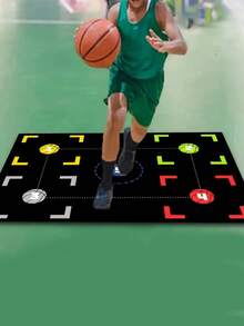 1pc Basketball Footwork Training Mat, Indoor Ball Handling Assist Soundproof Mat, Fitness Exercise Non-Slip Rubber Pad