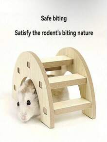 1pc Wooden Hamster Bridge Toy, Pet Supplies, Ornaments, Squirrel Toy, Assembly And DIY Process Enjoyment - Multicolor - View 7