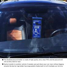 1/2 Pcs Car Handicap Sign Holder, Ultra Clear Disabled Parking Sign Holder, Car Disabled Permit Holder With Large Hook, Universal Car Interior Accessories.