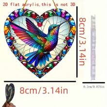 2d Flat, Hummingbird Sun Catcher - Acrylic Stained Glass Effect Hanging Decor With , Indoor_outdoor Holiday & Home Decor, No Electricity Needed, Outdoor Decoration, Intricate Feather Details, Bedroom, Living Room, Outdoor Decor, Indoor Outdoor Decor
