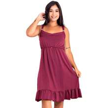 Kit 2 Microfiber And Lace Nursing Nightgowns For Mom And Baby With Click Closure | 184 - Maroon - View 3