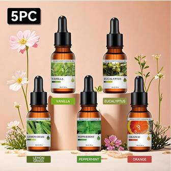 2pcs/5pcs Floral Aroma Essential Oil Diffuser, Fragrance Candles, Wax Melt Warmer, Scent Stone, Humidifier, Car Diffuser, Home Diffuser + Refill Oil