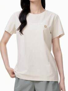 CAMEL CROWN Women's Quick-Dry Short-Sleeved Shirt, Outdoor Cooling Quick-Dry Short-Sleeved Round-Neck T-Shirt, Breathable Hiking Top