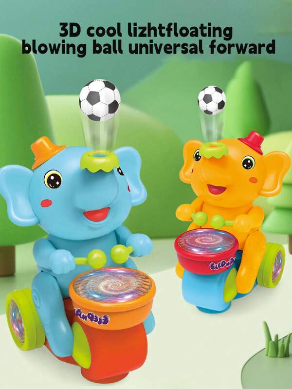 1pc Kids Toy Electric Elephant Blow Ball Riding Car, Educational Toy Suitable For Boys & Girls As Gift
