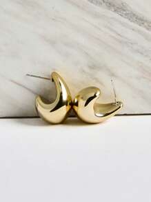 1pair Fashionable Gold Vintage Women's Stainless Steel Hollow Out Earrings Christmas Winter Christmas Gifts