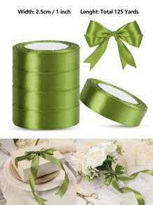 125 Yards/1 Inch Single-Sided 31-Color Solid Color Satin Ribbon Set, 125 Yards/1 Inch Wide Per Roll, Various Ribbons Suitable For Gift Wrapping, Christmas, Weddings, Parties, Flower Decorations