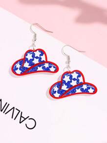 1 par de aretes con colgante personalizado estilo bandera de EE. UU. de diseño de alta gama para uso diario, fiestas festivas, 4 de julio