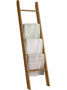 VASAGLE ULLS018K41 - Escalera Decorativa para la Sala de Estar, Estante de Escalera de 5 Niveles, para Almacenamiento y decoración, Color café Miel - Blanco Rústico - Ver 10