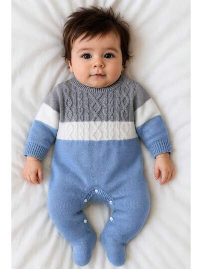 Nika Baby Macacão de Tricô para bebê menino