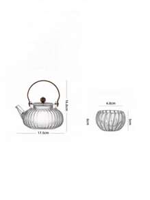 1pc Pumpkin Textured Tea Pot, New Arrival 2025, Thick Glass Kettle For Boiling Water, Wholesale Tea Pot & Cup Set