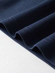 Camisa polo casual de unicolor con cuello alto para hombres, Top tipo henley de moda