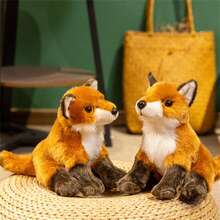 25厘米/9.84英寸逼真红狐狸毛绒玩具 - 博物馆品质坐姿狐狸毛绒玩具，手绘细节 | 栩栩如生的野生动物装饰和教育礼物，适合自然爱好者、特殊房间装饰、儿童生日礼物、节日礼物、派对礼物 - 棕白色 - 查看 6