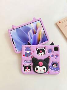 Sanrio Funda de silicona suave de color púrpura de Kuromi para tableta, con correa, adecuada para Galaxy Tab A9+