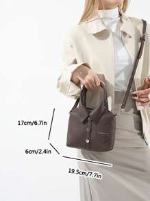 1 pieza, (19,6 cm * 17 cm * 6,1 cm) Bolso de mano de mujer de moda, bolso de hombro, bandolera, bolso de mano, bolso tipo tote, bolso mini de forma asimétrica, material de PU resistente a arañazos y al desgaste, adecuado para compras, citas, fiestas, viajes, correa de hombro ajustable, elegante bolso de mujer casual
