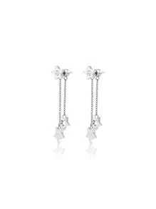 Folli Follie Relógio feminino com 4 peças, conjunto de brincos e colar, relógio de pulso feminino de quartzo, relógio elegante para mulheres, colar de estrela, brinco de estrela, anéis de dedo de noivado, conjunto de presente