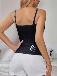 1 chiếc áo ngực thể thao dây mảnh co giãn cao dành cho nữ, áo hai dây gân trơn có đệm ngực, áo croptop ôm sát thoải mái, áo thể thao màu đen thanh lịch, phù hợp cho mọi mùa, dây đeo có thể điều chỉnh, áo hai dây hở lưng gợi cảm. - màu đen - Xem 7