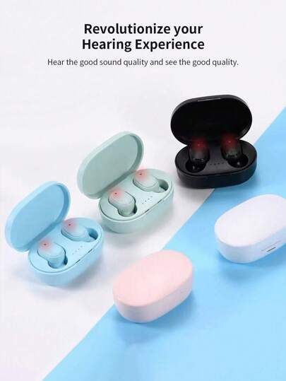 Mini Fones de Ouvido Sem Fio Portáteis Digitais Mini Fofos à Prova de Ruído Tipo Macarron