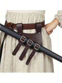 2 piezas Rana de espada medieval + Cinturón, Funda de espada ajustable de mercenario, Funda de espada de la Edad Media Cinturón de vikingo nórdico caballero del Renacimiento para disfraz de cosplay, fiesta, Halloween