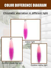 1-2 lọn tóc nối dài 26 inch màu hồng ombre tự làm để tết | Tóc giả thẳng, chịu nhiệt, bồng bềnh dành cho nữ | Thích hợp cho Halloween, Giáng sinh, các bữa tiệc ngày lễ - Nhiều màu - Xem 7