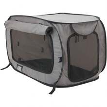 Local Delivery-SportPet Designs Large Pop Open Kennel, Portable Cat Cage Kennel, Waterproof Pet Bed, Carrier Collection - Tan - View 1