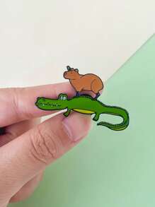 Cartoon Animal Enamel Brooch Pin Inlaid Crystal Lapel Backpack Badge Accessories Jewelry Gift Men Women Pet Lovers