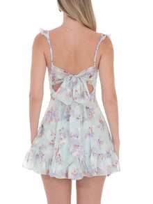 Women Graduation Corset Mini Dress Backless Tie Up A Line Short Dresses For Graduation Grad Party - Green - View 3