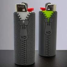 1 件 INS 风格创意黑色塑料拉链形打火机盒，适用于 Bic 打火机的打火机配件，打火机保护器，送给男朋友的小礼物 - 彩色 - 查看 1