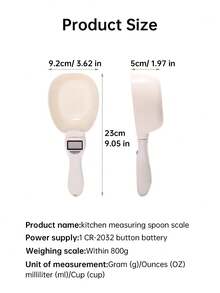 1 件电子量勺厨房秤，配备电池，支持克、盎司、格令和克拉四种计量单位 - 白色 - 查看 8