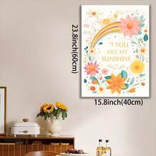 Framed You Are My Sunshine Canvas Wall Art Aesthetic Inspirational Posters For Children You Are My Sunshine Wall Print Colorful Motivational Posters Colorful Positive Wall Art - Framed - View 3
