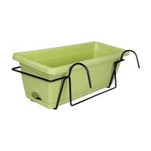 Maceta colgante para barandilla de balcón, cesta de plantas, maceta para valla, decoración del hogar, maceta de ventana, maceta para jardín, terraza, patio, 6L - Verde - Ver 3