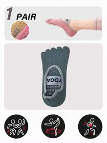 1 Pair /4 Pairs Of Women's Five-Finger Socks, Professional Anti-Slip Flat Socks, Yoga Socks, Fitness Socks, Toe Separation Socks