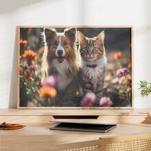 1 Pc Canvas Painting,TV, Dog, Cat, Flowers, Wooden - Table, Plant,Wood Framed Painting (1) Thickness 2.5 Cm/ 1 Inch-Home Decoration For All Occasions,Ideal New Year, Valentine's Day,Thanksgiving,Easter,Christmas Gift,Room Decoration Aesthetic,Wall Decoration Art,Perfect Gift,Autumn And Winter Wall Decoration,Living Room Decoration, Bedroom Decoration, Kitchen Decoration, Entry Decoration, Bathroom Decoration, Direct Wall Painting, High Quality Wall Painting Poster,Modern Home Decoration Stretched And Framed Ready To Hang