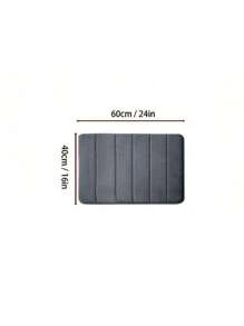 1pc Solid Color Simple Soft Memory Foam Sponge Absorbent & Non-Slip Bathroom Mat, Toilet Mat