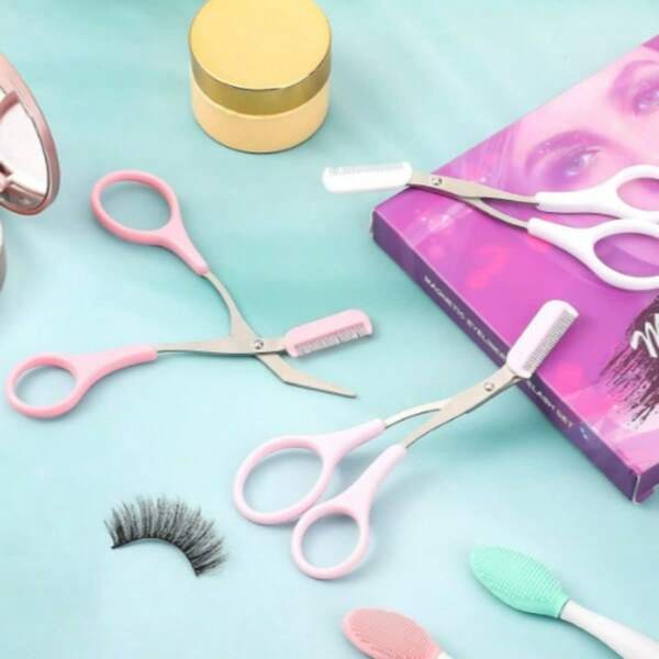 Eyebrow Trimming Scissors With Comb, Beauty Tools For Trimming Eyebrows, Scissors For Trimming Eyebrows, Eyebrow Combing And Trimming 2-In-1 Scissors, Essential For Fairy Princesses