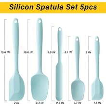 Nuevo set de espátulas de silicona, 5 piezas de espátulas de goma para hornear, cocinar y mezclar, resistentes al calor, antiadherentes, aptas para lavavajillas - (Azul Aaron) - tan azul - View 2