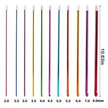 11pcs Tunisian Crochet Hooks, Multicolor Aluminum Afghan Crochet Hooks, 2-8mm Long Crochet Hook Set, Suitable For Beginners (Accessory Colors Random) - Multicolor - View 12