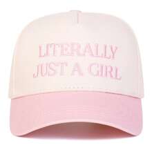 1pc Women "Literally Just A Girl Time" Embroidered Trucker Hat, Casual Street Style Baseball Cap, Suitable For Spring/Autumn Outdoor Travel