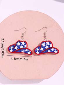 1 par de aretes con colgante personalizado estilo bandera de EE. UU. de diseño de alta gama para uso diario, fiestas festivas, 4 de julio