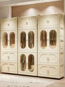 5/4/3/2/1 Layer Simple Wardrobe Clothes Storage Cabinet Closet, Foldable Home Use Garment Rack For Kids Bedroom, Rental Units Without Installation