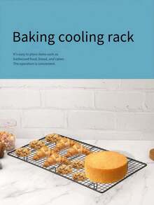 Reinforced Tall Cake Cooling Rack, Biscuit Drying Stand, Bread Baking Pan Inverted Drying Rack, Household Pastry Baking Tool - Black - View 1