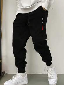 Paris Men's Pants Jogger Sweatpants With Pocket Tie Comfortable Soft Immediate Shipping - màu đen - Xem 1