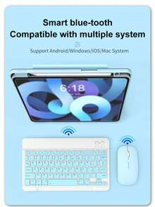 Portable Mini Wireless Keyboard And Mouse Combination, Ultra-Thin Design, Rechargeable Lithium Polymer Battery, 550mAh, Compatible With Laptops, Desktops, PCS, Tablets, Ipads, Android, MacBooks, Optical Motion Detection, Silent Click, Type-C Charging, Does Not Support Fast Charging - Multicolor - View 2