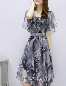 Women Long Dresses - 灰色 - 查看 2